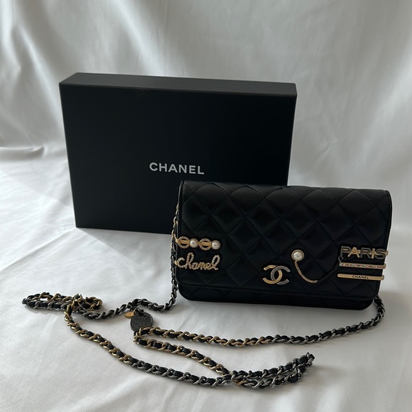 Chanel Black Quilted Lambskin WOC, microchipped, cross body bag. - Picture 1 of 13